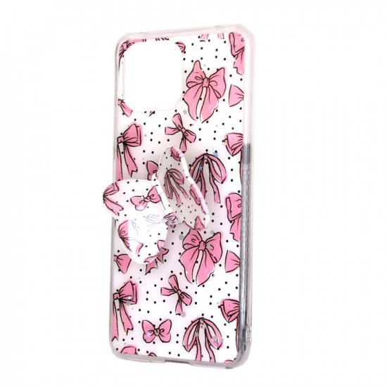 Capa Silicone Com Desenho Bling Glitter Samsung Galaxy A22 5g Rosa Clara Borboleta