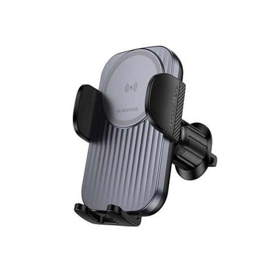 Borofone BH221 Black 15W Phone Holder With Wireless Charger For Ventilation Borofone BH221 Black 15W Phone Holder With Wireless Charger For Ventilation