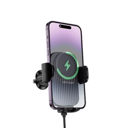 Borofone BH221 Black 15W Phone Holder With Wireless Charger For Ventilation