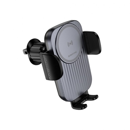 Borofone BH221 Black 15W Phone Holder With Wireless Charger For Ventilation Borofone BH221 Black 15W Phone Holder With Wireless Charger For Ventilation