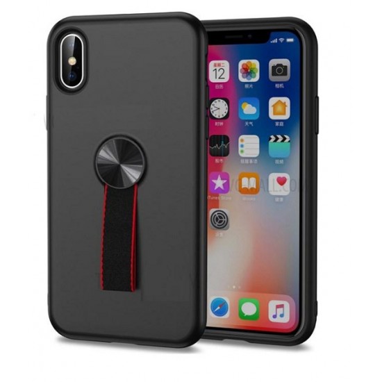 Cover For Iphone Xs With Ring Holder Black